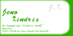 jeno kindris business card